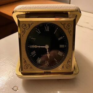Gold and Black Travel Clock